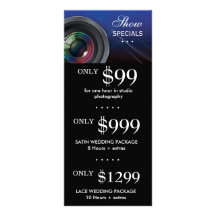 Wedding Photography Rack Card Camera Blue Smoke