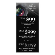 Wedding Photography Rack Card Camera Grey Smoke