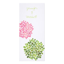 Wedding Pink & Green Flower Blooms Invitation