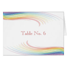 Wedding Place Cards - Rainbow Wave