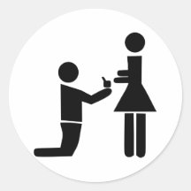 Wedding Proposal Round Sticker