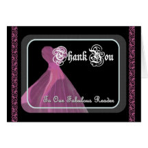 Wedding Reader THANK YOU - Purple Gown and Lace Card