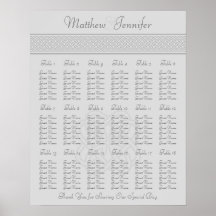 Wedding Reception Seating Chart - Standard Sizes Print