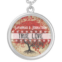 Wedding Red Heart Leaf Anniversary Necklace