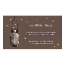 Wedding Registry Card Mason Jar & Fireflies Business Card Template