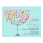 Wedding Rehearsal Dinner Aqua Circle Tree Invite invitations