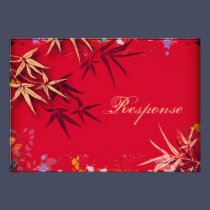 Wedding Response RSVP Card - Bright Asian Bamboo invitations
