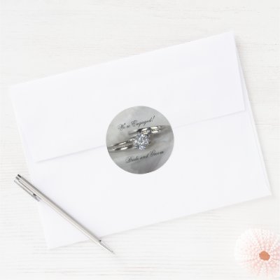 Wedding Rings Engagement Envelope Seals by loraseverson