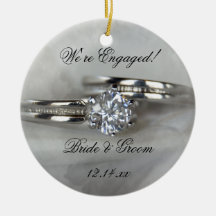 Wedding Rings Engagement Round Ornament