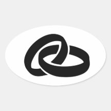 Wedding rings oval sticker