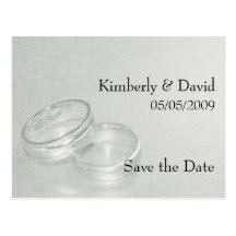 Wedding Rings Save The Date Card (Silver) Postcard