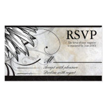 Wedding RSVP Card-Tattoo Winged Fluers Wedding Business Cards