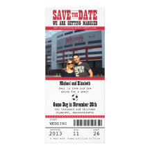 Wedding Save the Date Soccer Ticket Custom Invites