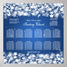 Wedding Seating Chart Dazzling Stars Blue Print