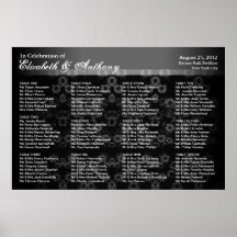 Wedding Seating Chart Poster Black Vintage