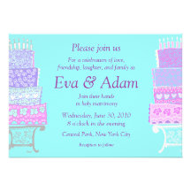 Wedding Soft Pastel Cake Invitation