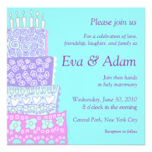 Wedding Soft Pastel Cake Square Invitation