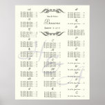 Wedding Special Event Guest Seating Chart Poster