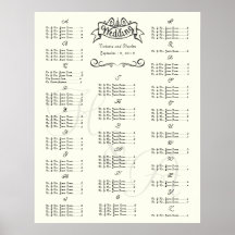 Wedding Special Event Guest Seating Chart Print