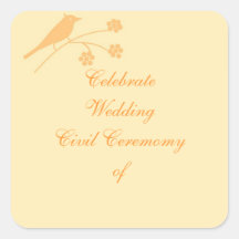 Wedding Stationary and Civil Ceremony customise Square Sticker