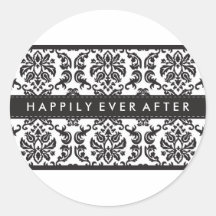 WEDDING :: STICKER SEAL :: damask black