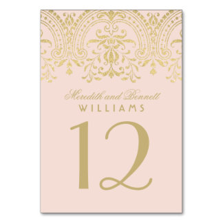 Wedding Table Number | Blush Gold Vintage Glamour Table Card Vintage Table Numbers Wedding Table Number | Blush Gold Vintage Glamour Table Card Vintage Table Numbers
