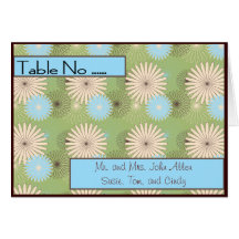 Wedding Table # Place Card Template
