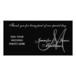 Wedding Thank You Monogram and Message PhotoCard Customised Photo Card