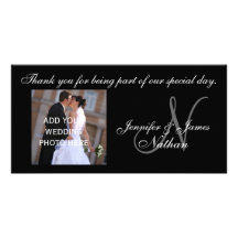 Wedding Thank You with Monogram N Names Photo Card