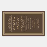 Wedding Wine Bottle Monogram Favour Labels Rectangle Sticker