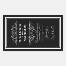 Wedding Wine Bottle Monogram Favour Labels Sticker