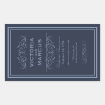 Wedding Wine Bottle Monogram Favour Labels Stickers