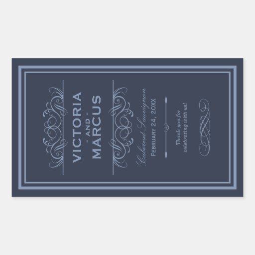 Wedding Wine Bottle Monogram Favour Labels Stickers