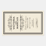 Wedding Wine Bottle Monogram Favour Labels Rectangular Sticker
