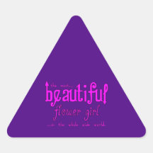 Weddings Favours & Tokens : Beautiful Flower Girl Triangle Sticker