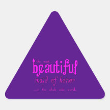 Weddings Favours & Tokens : Beautiful Maid of Hono Triangle Stickers
