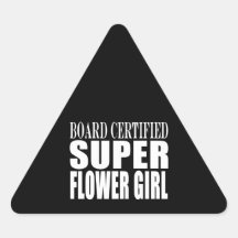 Weddings Favours Tokens & Thanks Super Flower Girl Triangle Stickers