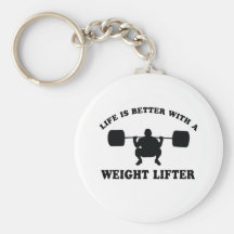 Weight Lifter Vector Designs Keychain