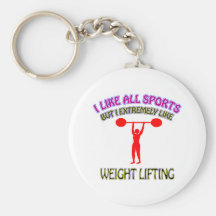 Weight lifting designs key chains