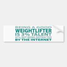 Weightlifter 3% Talent Bumper Stickers