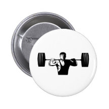 weightlifter lifting weights body builder pin