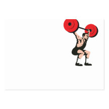 Weightlifter Lifting Weights Retro Business Card