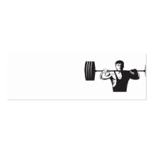 Weightlifter Lifting Weights Retro Business Card