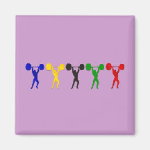   Weightlifting Snatch Clean and Jerk sports Refrigerator Magnet