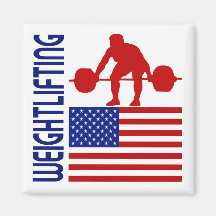 Weightlifting United States Fridge Magnet
