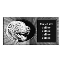 Weimaraner dog photo card template