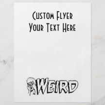 WEIRD - Retro Monster Girl Black & White Full Color Flyer