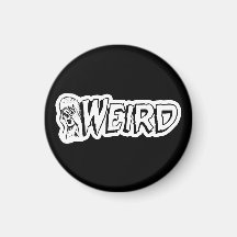 WEIRD - Retro Monster Girl Black & White Fridge Magnets