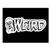 WEIRD - Retro Monster Girl Black & White Postcard