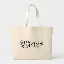 WEIRD - Retro Monster Girl Black & White Tote Bags
